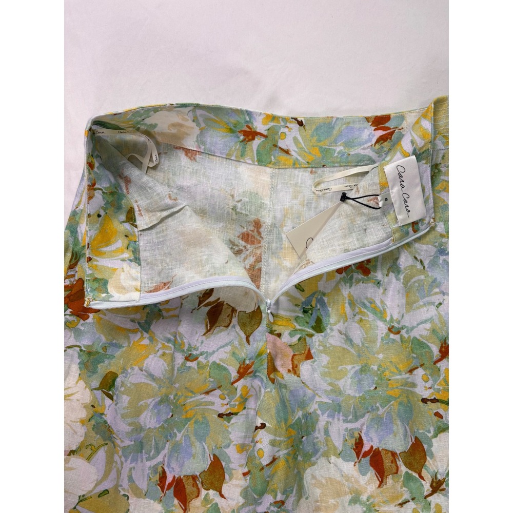 NWT Cara Cara Josephine Pant 6 Floral Linen Wide Leg Terra Blue Quiet Luxury - Picture 8 of 9